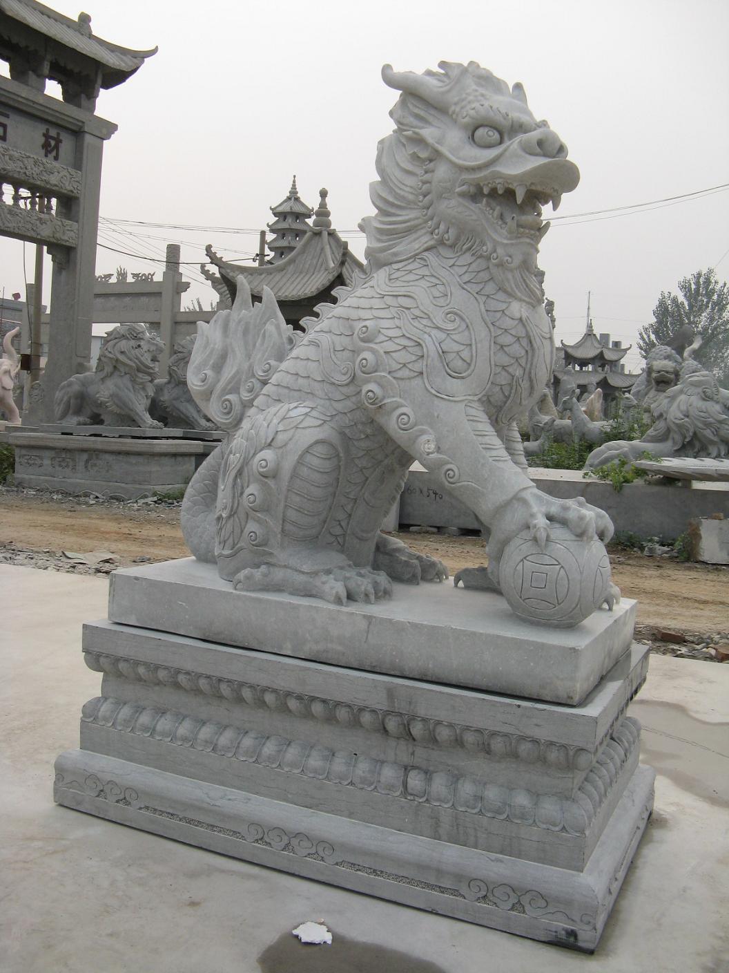 石雕貔貅，天祿辟邪，獨角獸，獬豸,朝天吼