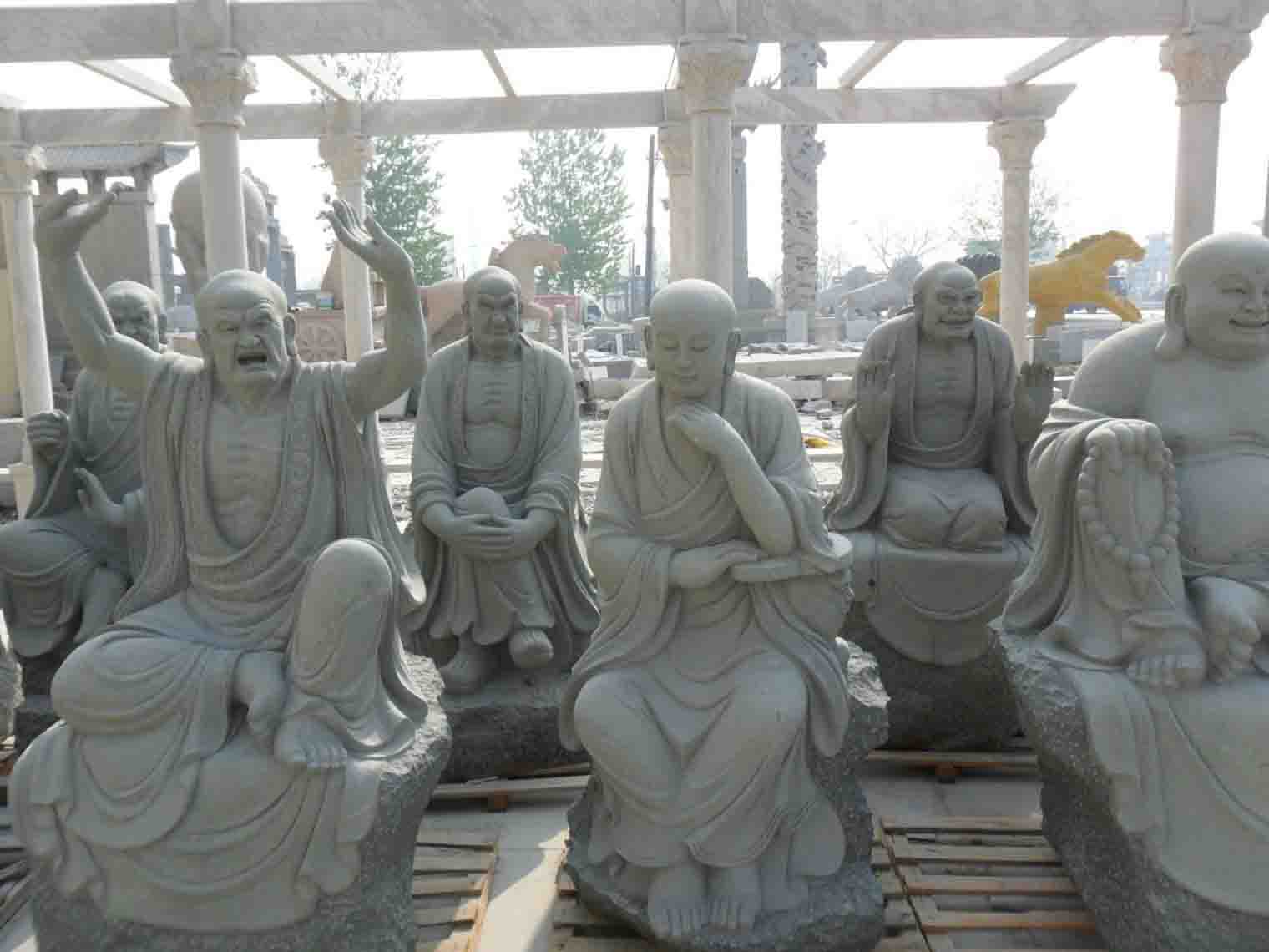 石雕，佛像雕塑，十八羅漢