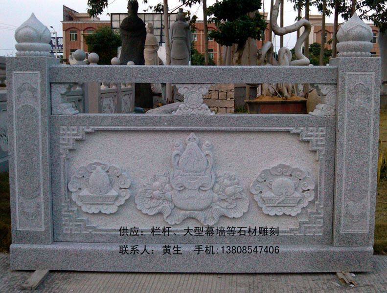 電腦雕刻福建石欄桿，浮雕，大型幕墻