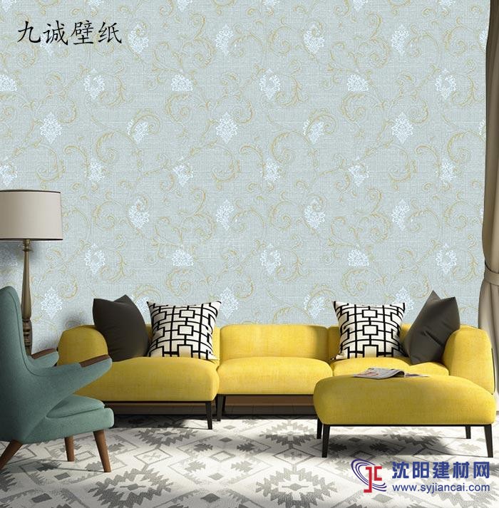 沈陽壁紙_九誠無紡布壁紙_簡約現(xiàn)代客廳背景墻