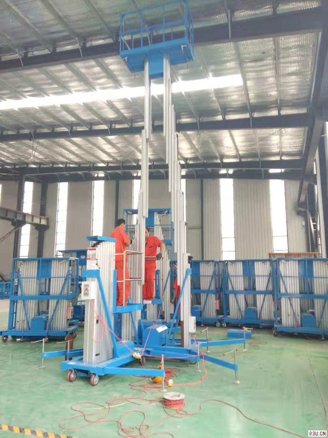 雙柱鋁合金升降機移動液壓電動室外碼頭小型登高梯